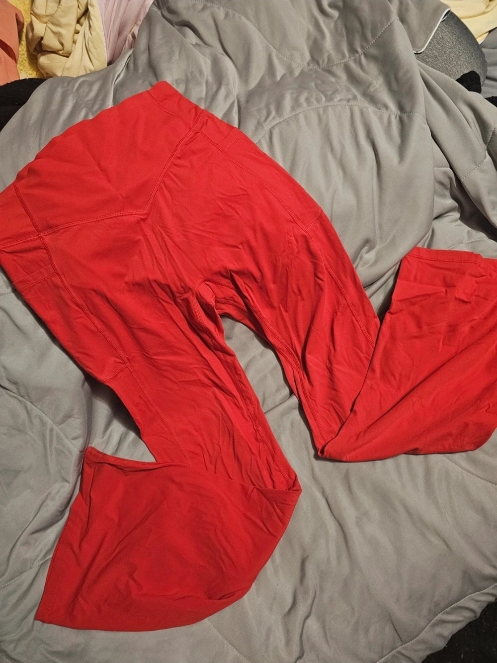 HALARA Red Flair Leg High-Rise Pants